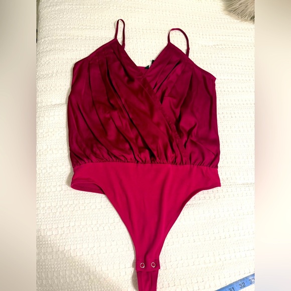 Express Fuchsia Sleeveless Bodysuit - Picture 1 of 8